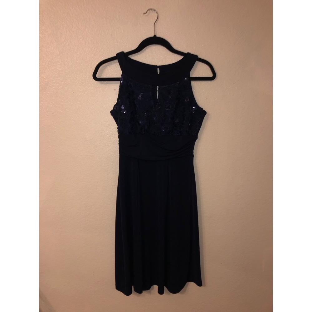 Blue Dress w/ Floral Design